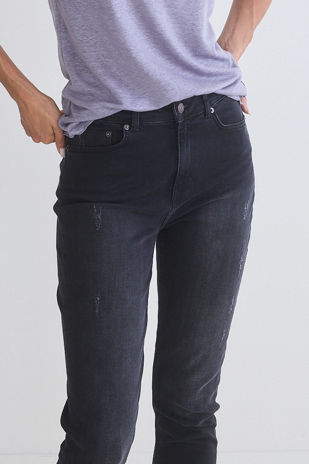 Slim-Fit Distressed Stretch Denim Jeans
