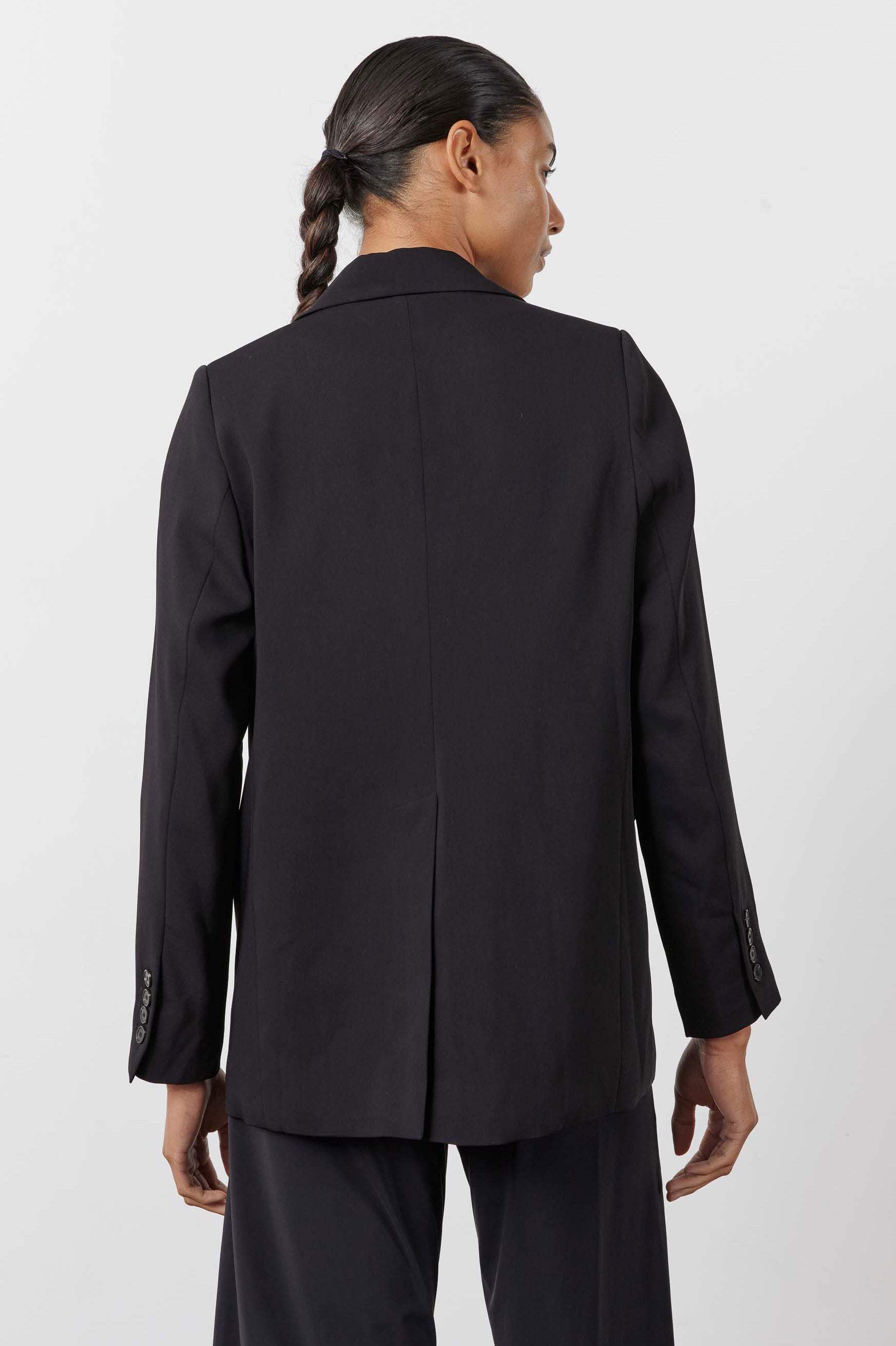 Petite Single-Button Classic Blazer in Black