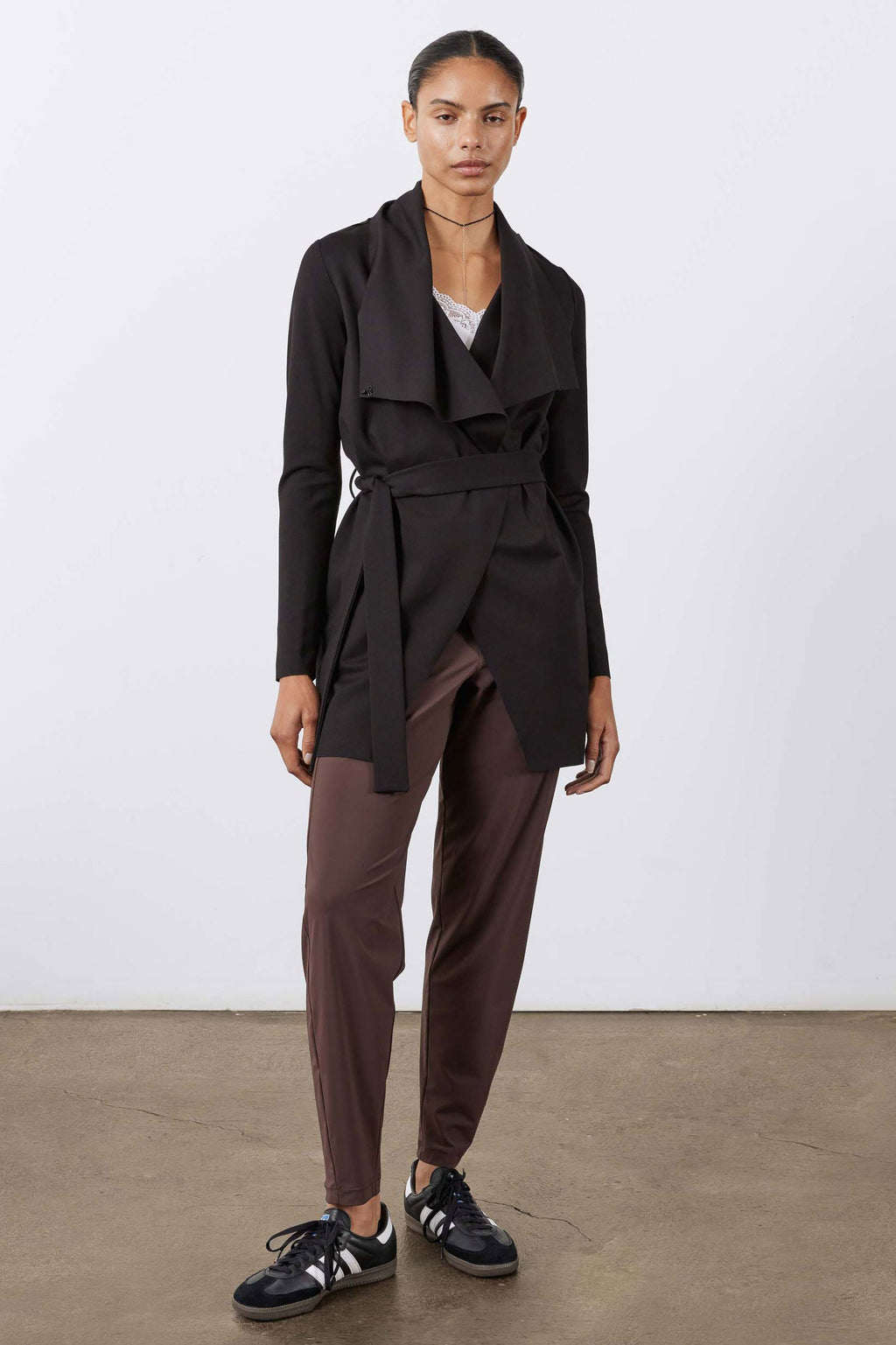 Drapey Tie-Waist Jacket in Black