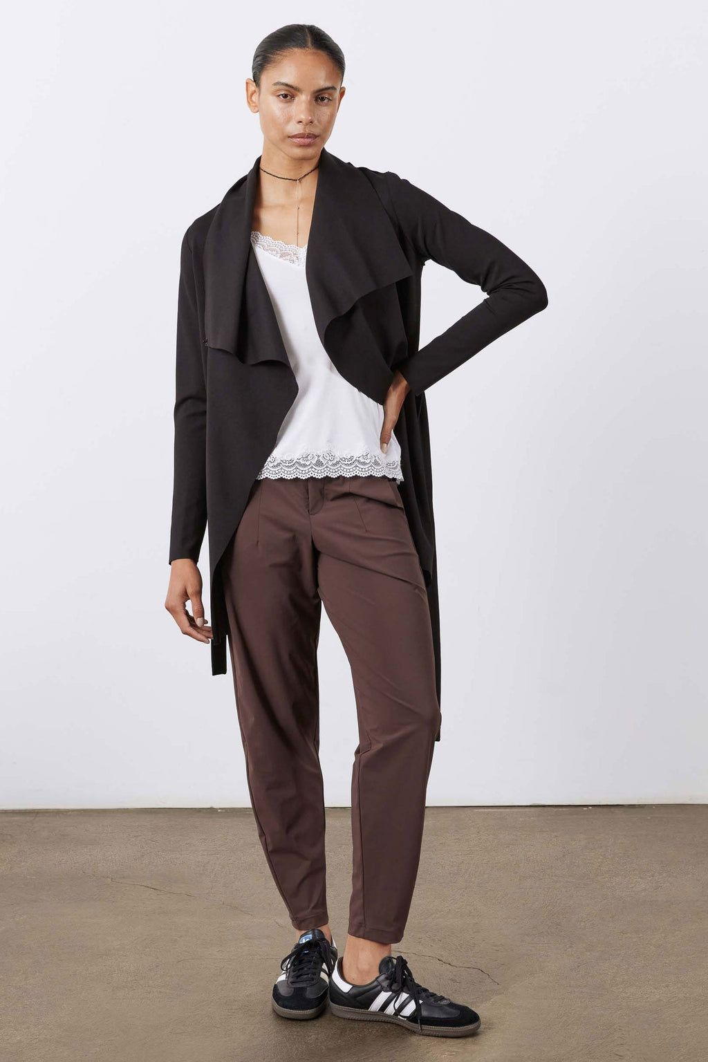 Drapey Tie-Waist Jacket in Black