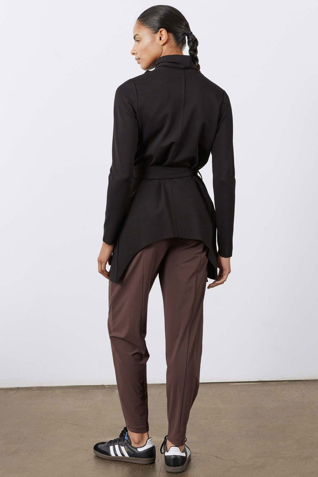 Drapey Tie-Waist Jacket in Black