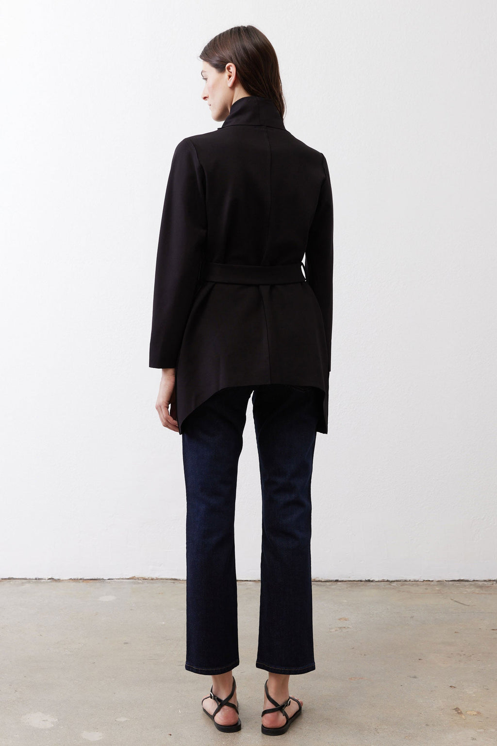 Drapey Tie-Waist Jacket in Black