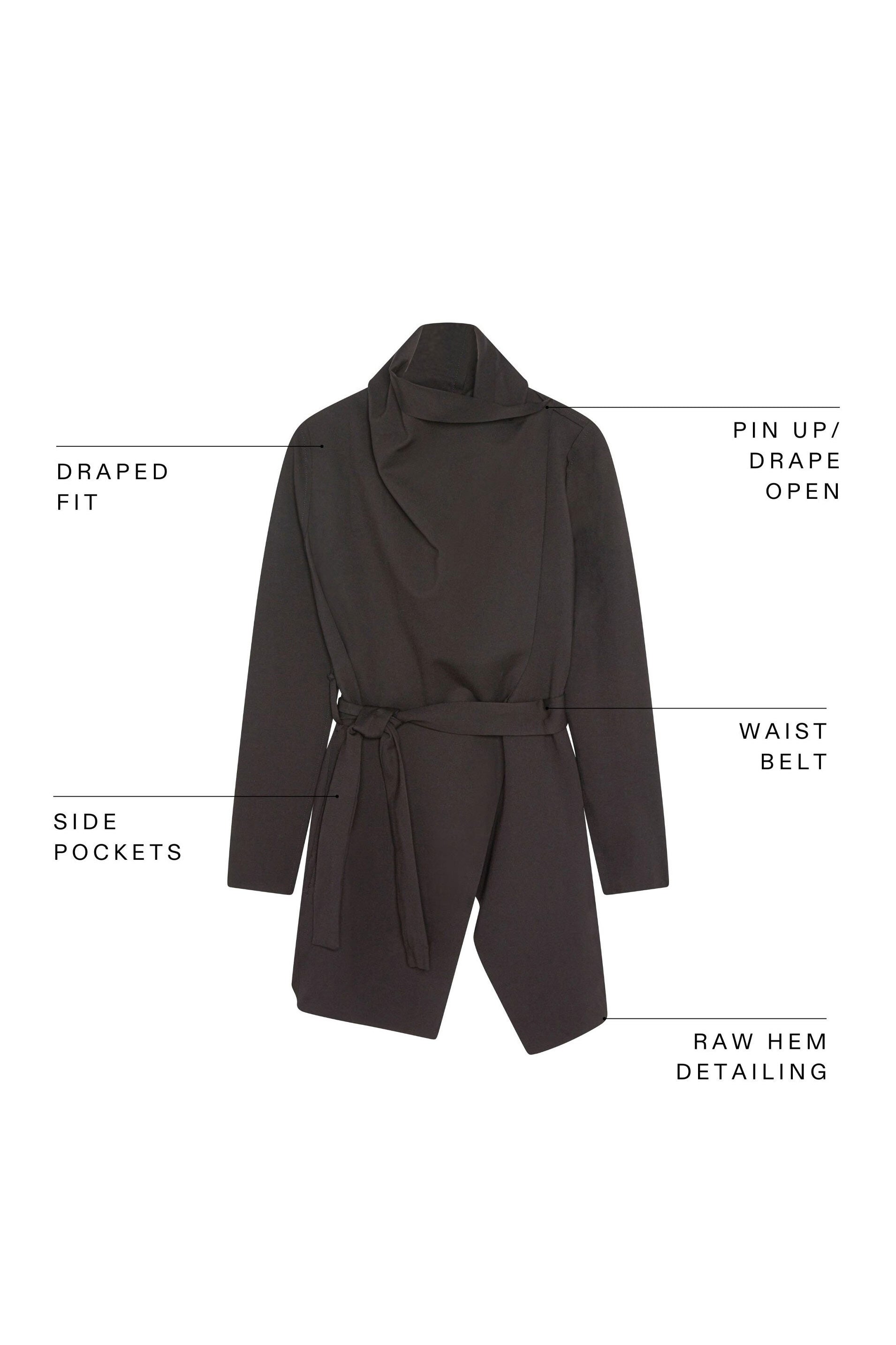Drapey Tie-Waist Jacket in Black