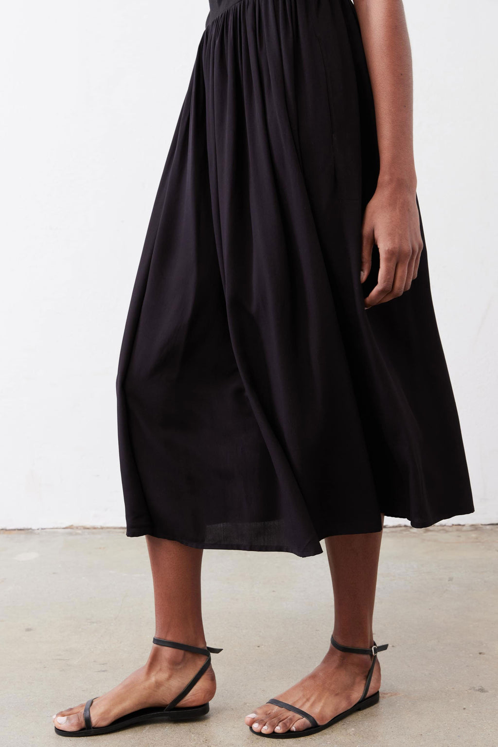 High-Neck Tank Midi Dress in Black