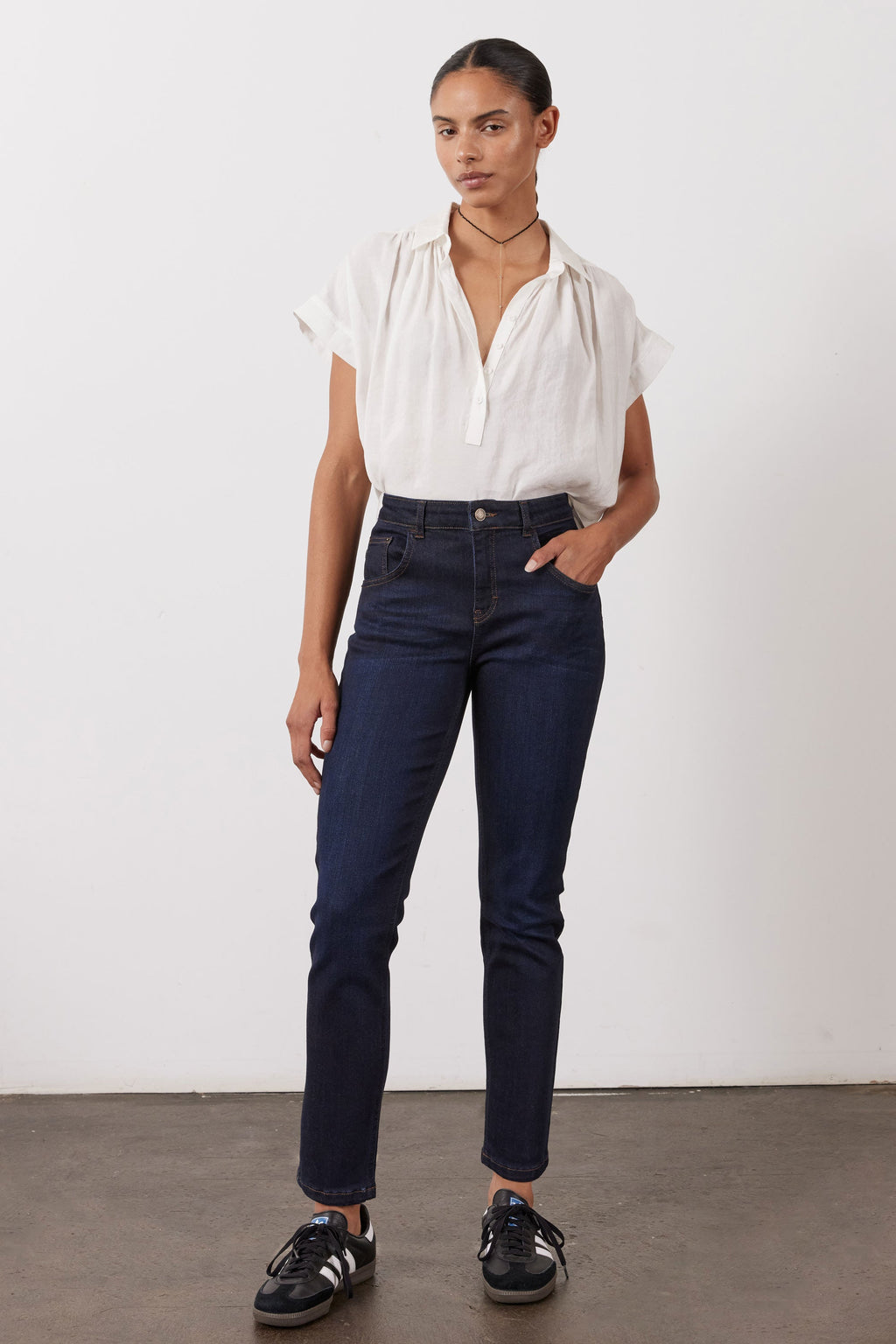 Slim-Fit Stretch Denim Jeans in Dark Ocean Wash