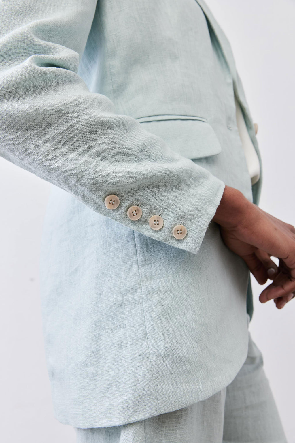 Classic Linen Blazer in Mint