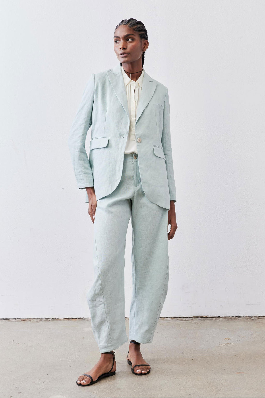 Classic Linen Blazer in Mint