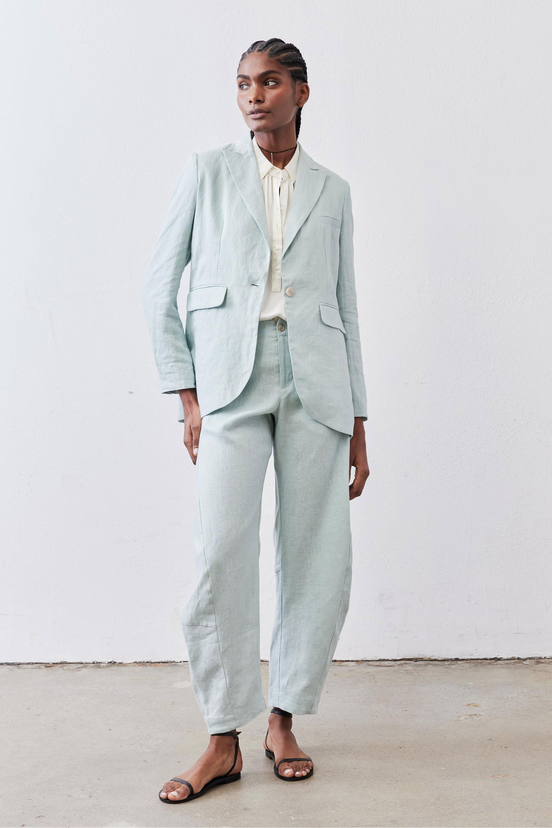 Classic Linen Blazer in Mint