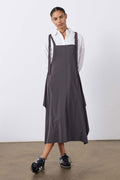 Adjustable-Strap Sarafan Dress in Graphite