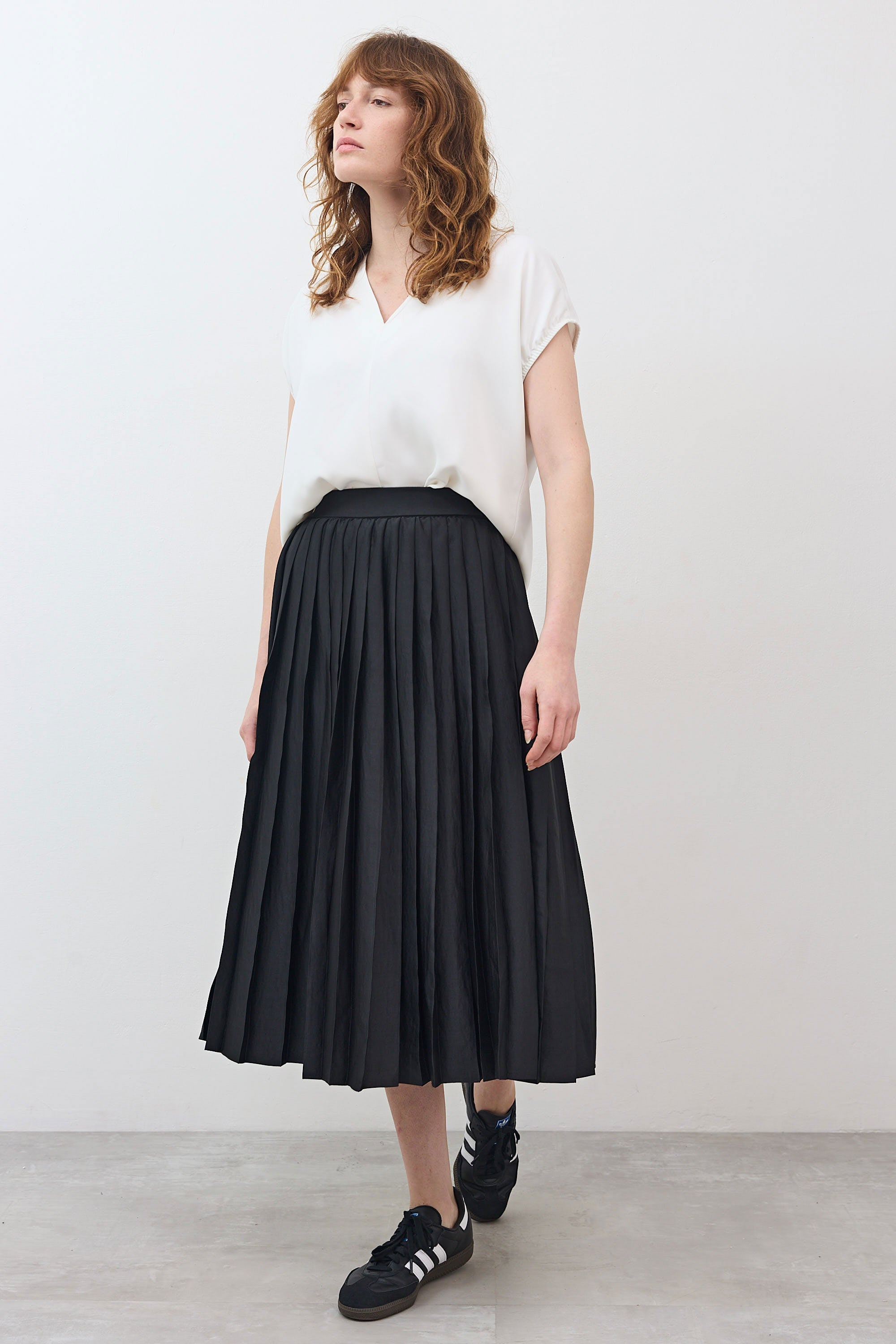 Pull On Pleated Skirt