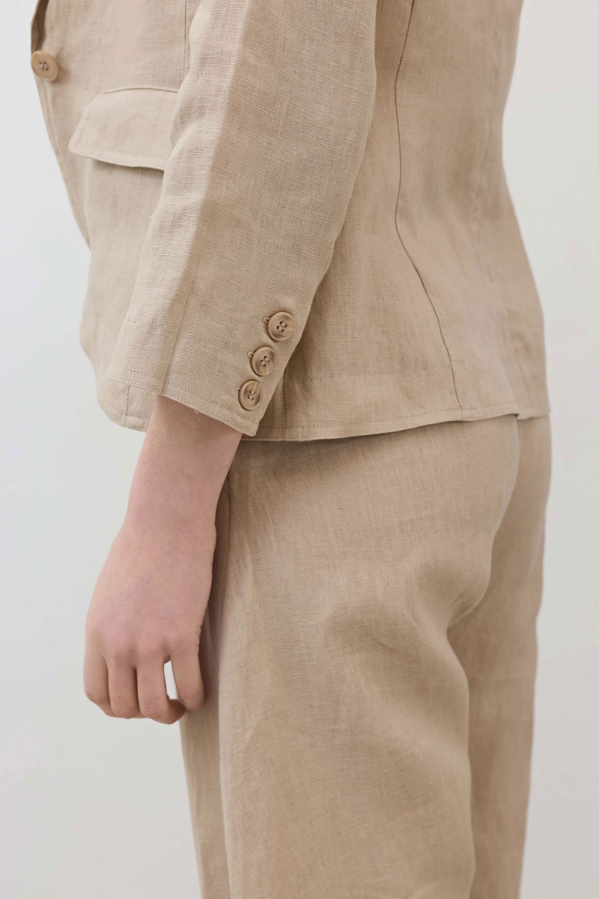 The Cropped Tulip Hem Blazer in Shore