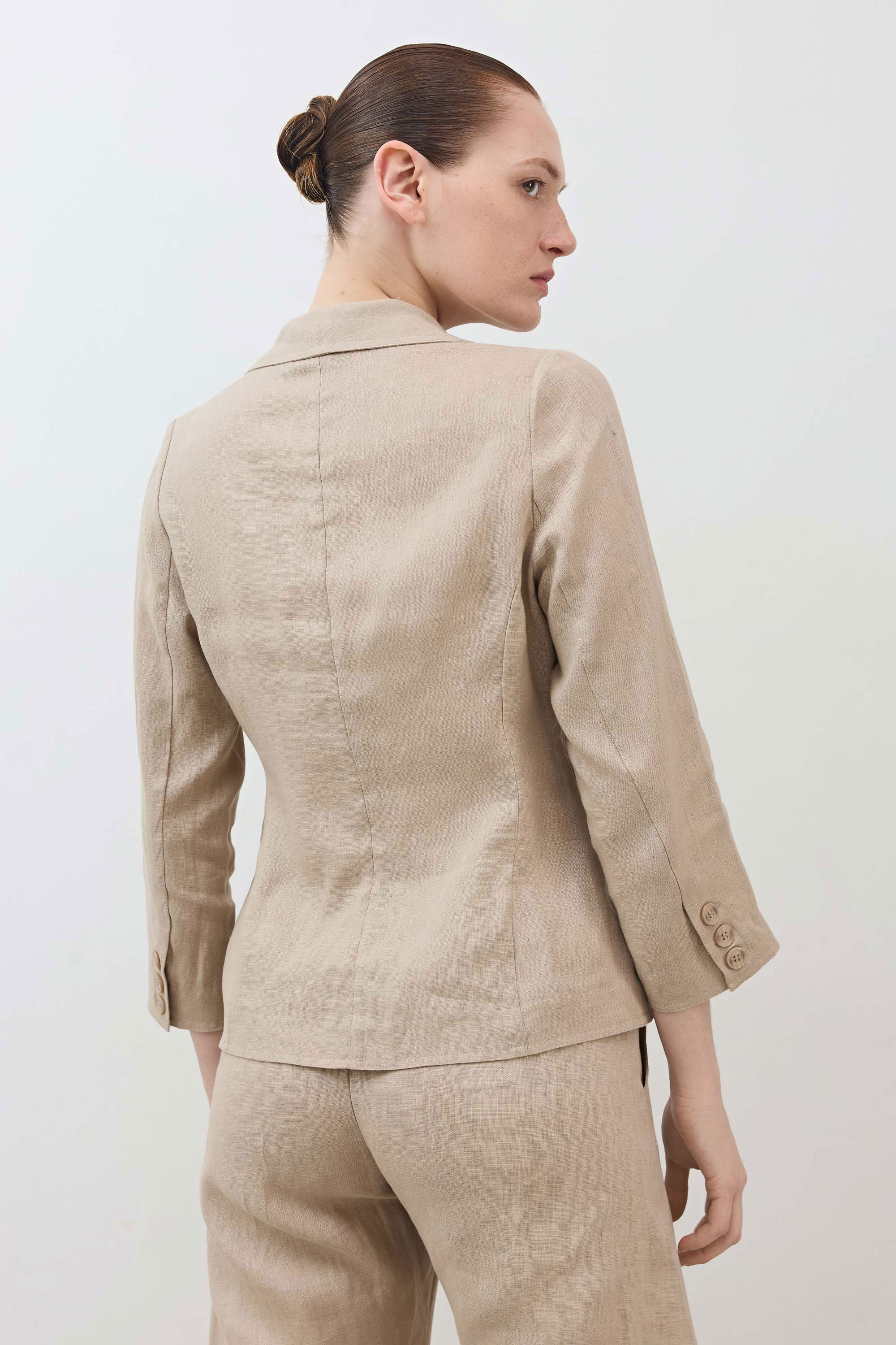The Cropped Tulip Hem Blazer in Shore