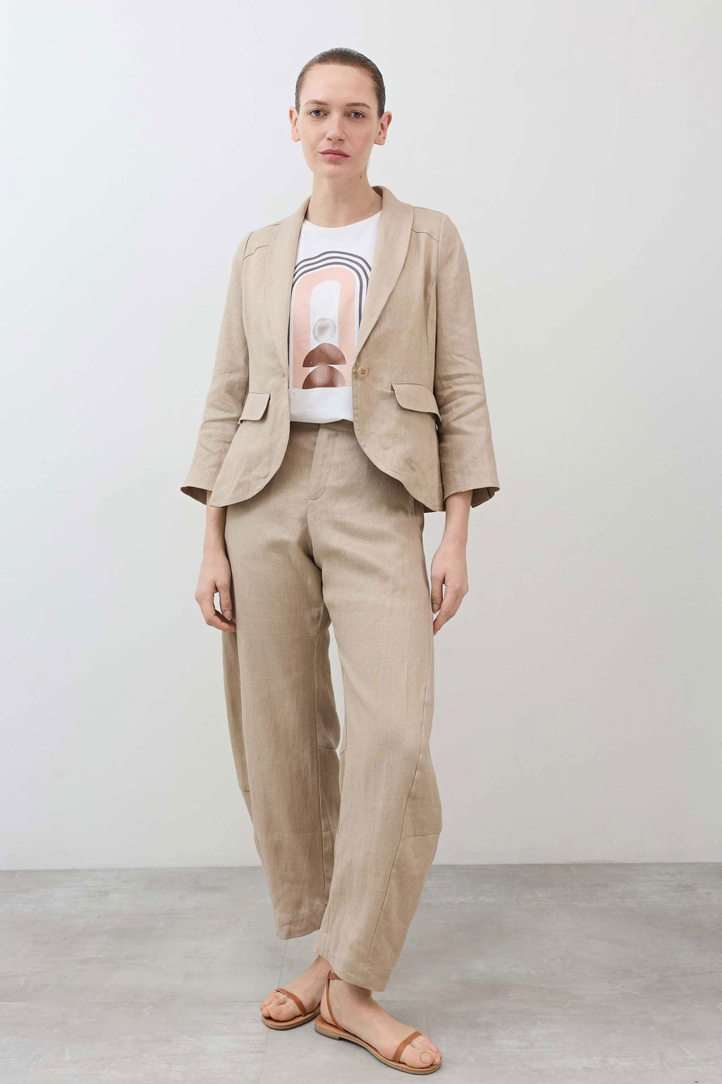 The Cropped Tulip Hem Blazer in Shore