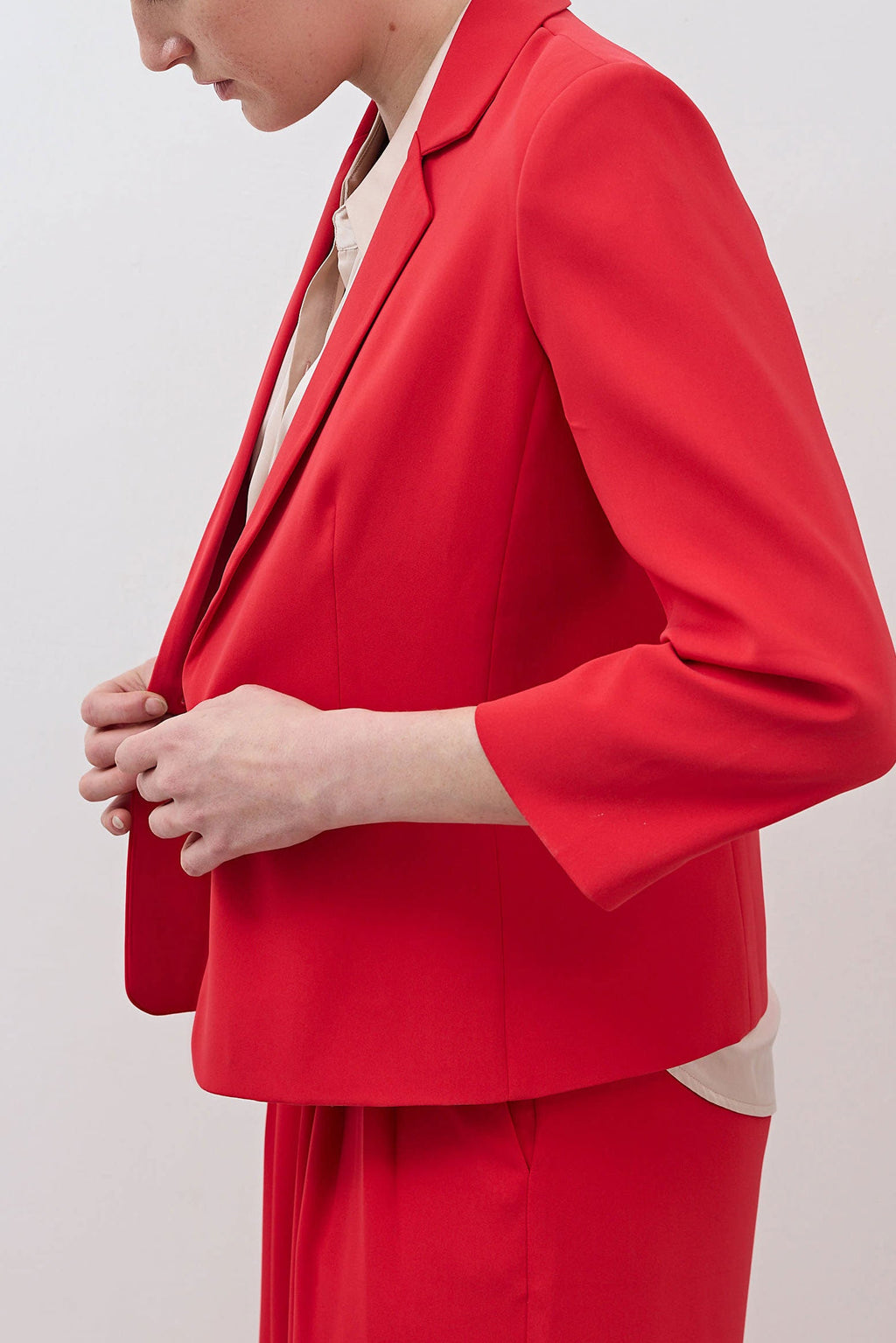 Shrunken Tailored Blazer in Tomato