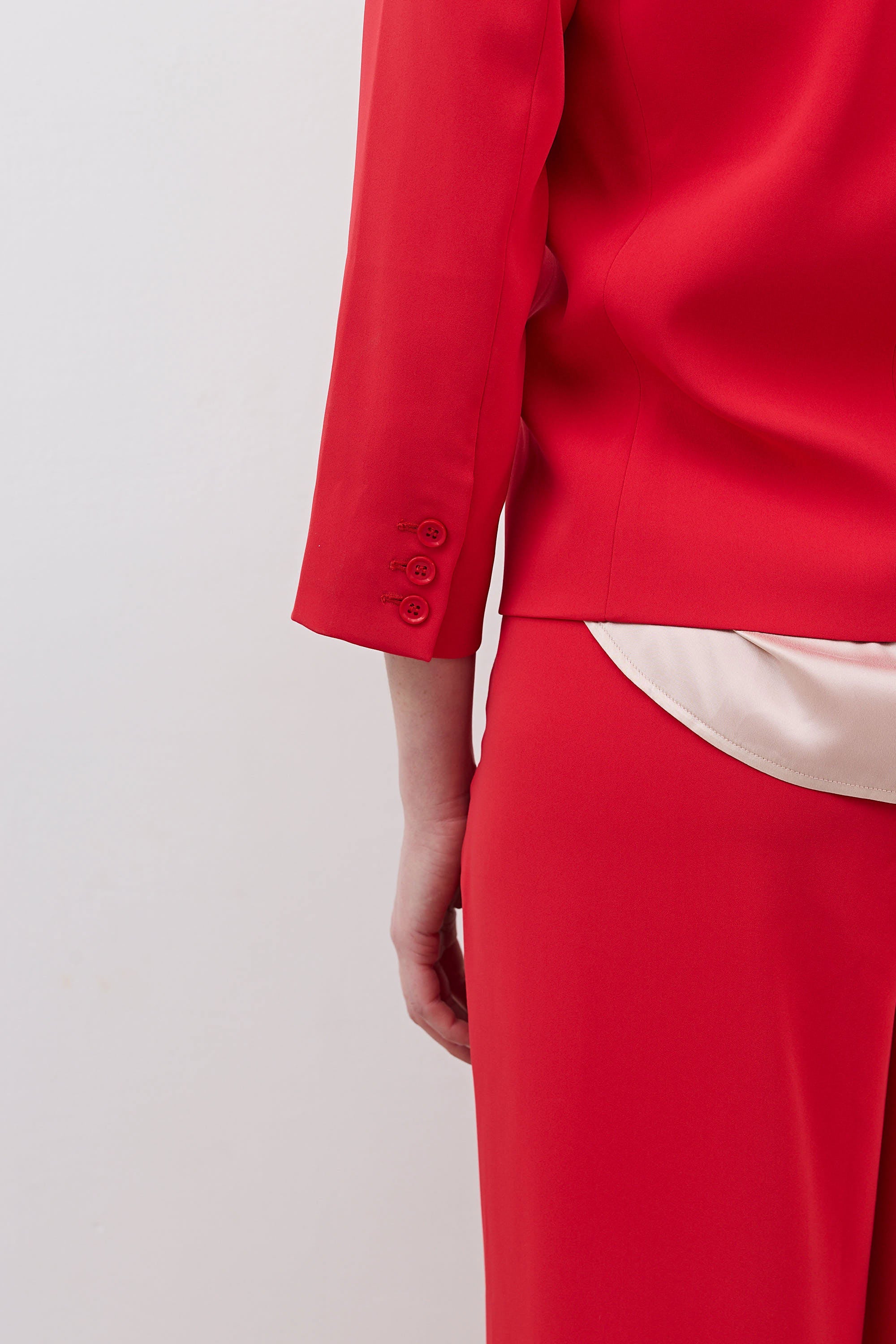 Shrunken Tailored Blazer in Tomato