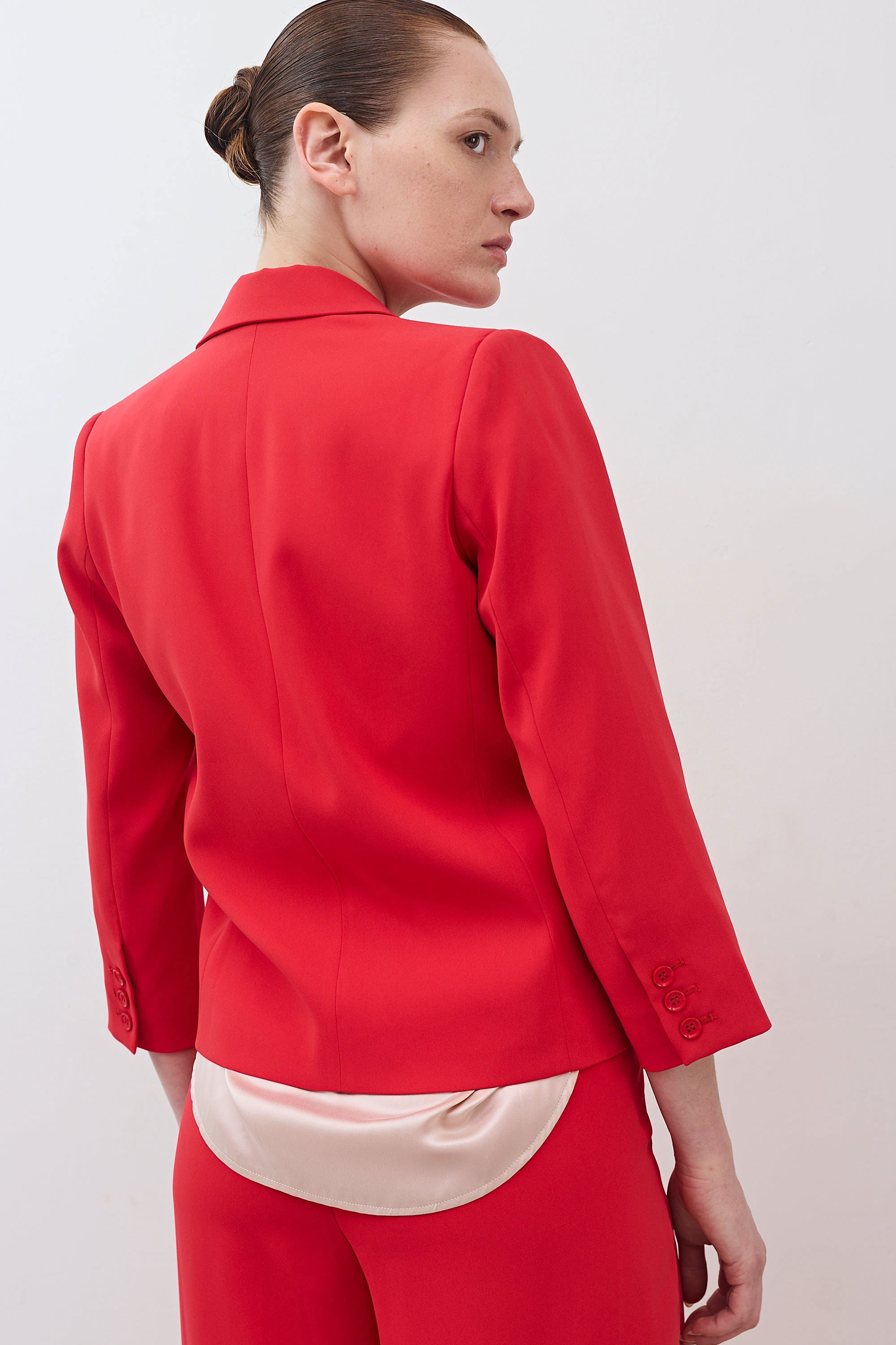 Shrunken Tailored Blazer in Tomato