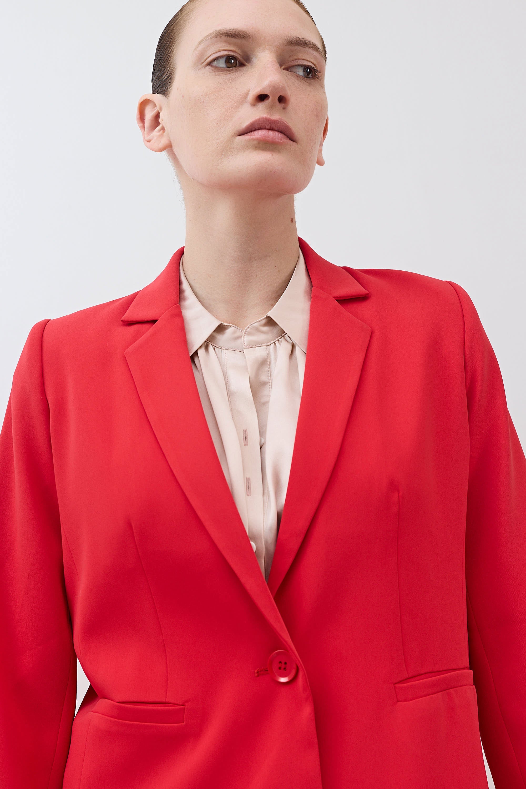 Shrunken Tailored Blazer in Tomato