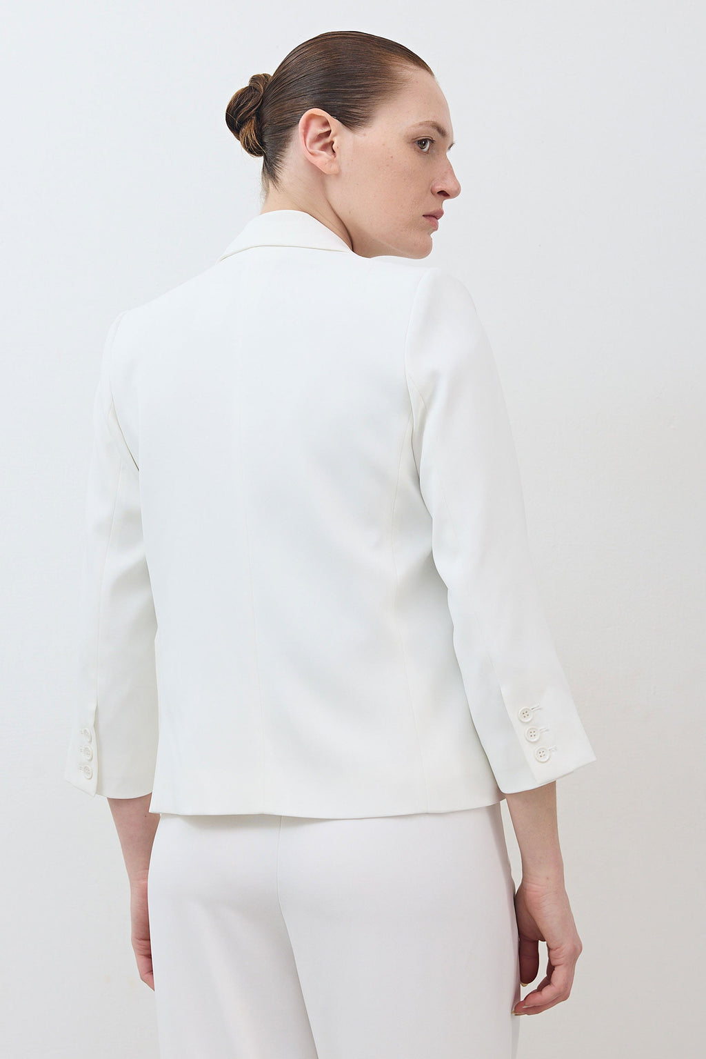 Shrunken Tailored Blazer in White